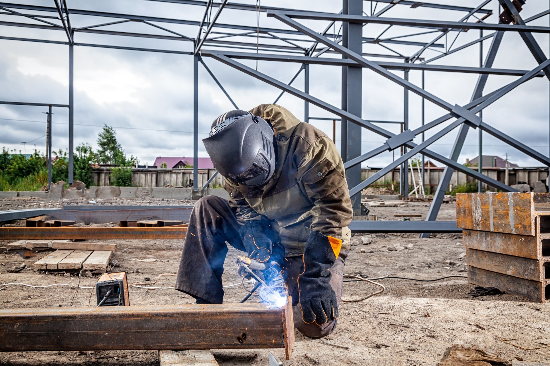 A young  man welder